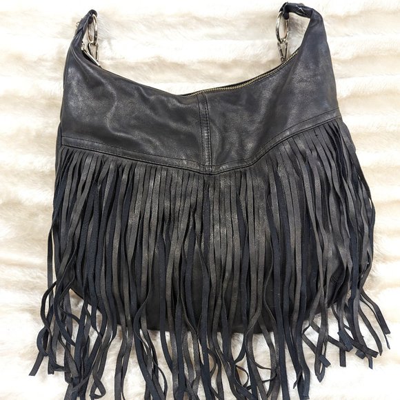 Faux Leather with Fringe Bag - Picture 1 of 3